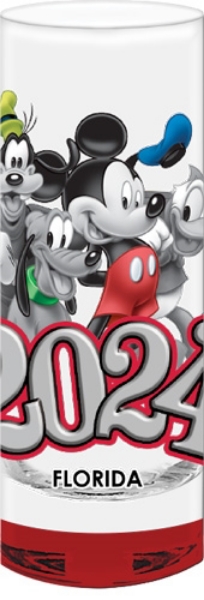 Picture of Disney Mickey & Gang 2024 Red Bottom Shot Glass 2 Oz Florida Namedrop