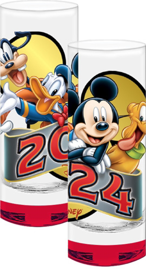Picture of Disney Mickey And Friends 2024 Banner Year 2oz Collection Glass Red Bottom