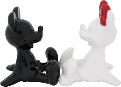 Picture of Disney Mickey And Minnie Sitting With Red Bow Ceramics Salt and Pepper Shakers