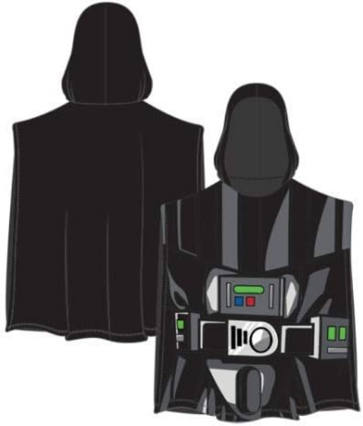 Picture of Disney Star Wars Darth Vader Hooded Towel for Kids Ultra Soft Cotton Bath Wrap 22 x 44 Inches Black