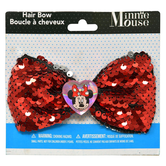 Picture of Disney Minnie Sequin Hair Bow on Card Red