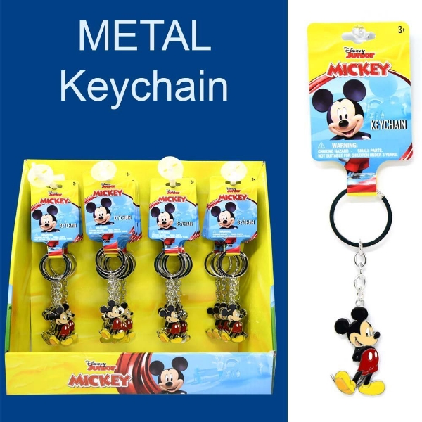 Picture of Mickey Figural Metal Keychain on Header Card in Display