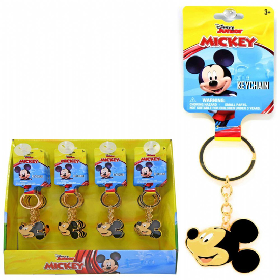 Picture of Mickey Head Metal Keychain on Header Card in Display