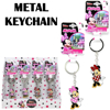 Picture of Minnie Figural Metal Keychain on Header Card in Display Pink Or Red