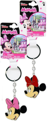Picture of Minnie Head Metal Keychain on Header Card in Display