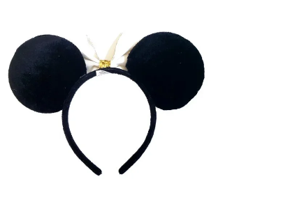 Picture of Minnie Ears Headband With Rhinestones Black With Gold