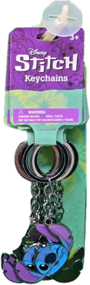 Picture of Disney Stitch Metal Keychain on Header Card in Display 3 Assorted Style