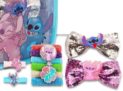 Picture of Disney Lilo and Stitch Hair Accessories Set  10 Pc Hair Bundle With Backpack