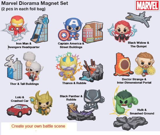 Picture of Marvel Diorama 3D Foam Magnet 2 Pcs Set
