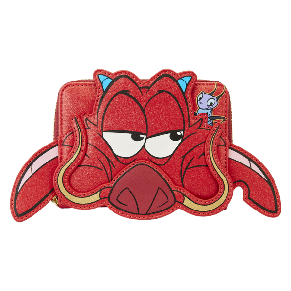 Picture of Loungefly Disney Mulan 25th Anniversary Mushu Glitter Cosplay Zip Around Wallet