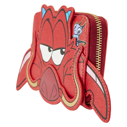 Picture of Loungefly Disney Mulan 25th Anniversary Mushu Glitter Cosplay Zip Around Wallet