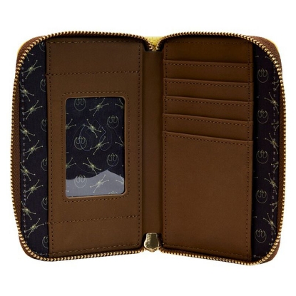 Picture of Loungefly Star Wars Luke Skywalker Medal Ceremony Zip Around Wallet Yellow LACC Exclusive