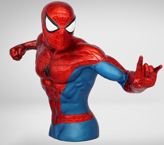Picture of Spider-Man Metallic Paint Bust Figural Piggy Bank