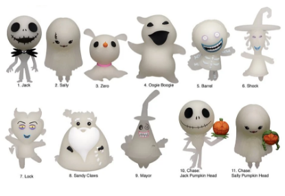 Picture of Nightmare Before Christmas Series 8 Glow In The Dark Bag Clips Random Mystery Bag