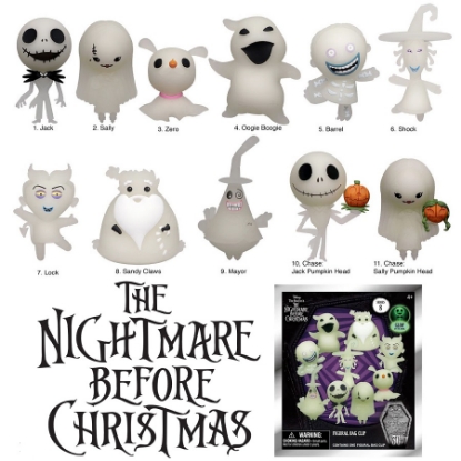 Picture of Nightmare Before Christmas Series 8 Glow In The Dark Bag Clips Random Mystery Bag