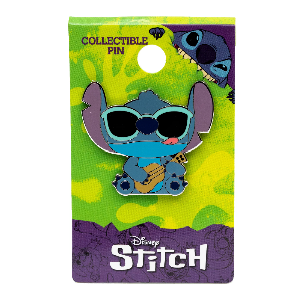 Picture of Disney Stitch Playing Ukulele Guitar Enamel Lapel Pin