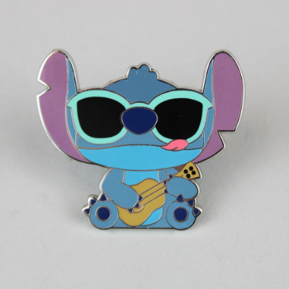 Picture of Disney Stitch Playing Ukulele Guitar Enamel Lapel Pin