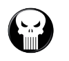 Picture of Marvel Punisher Comic Skull Logo  1.5 Inch Single Button Pin