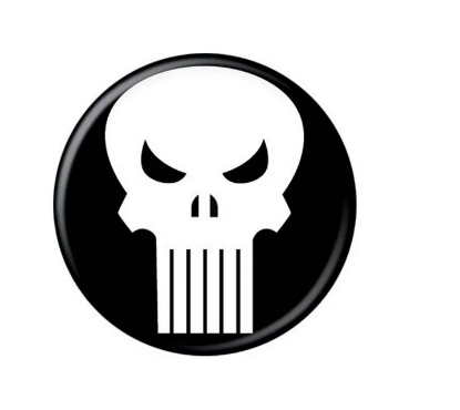 Picture of Marvel Punisher Comic Skull Logo  1.5 Inch Single Button Pin
