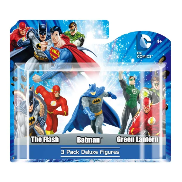 Picture of DC Comics The Flash Batman Green Lantern 4" Collectible 3 Pack Deluxe Figures
