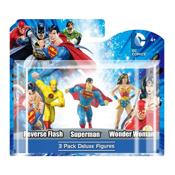 Picture of DC Comics Reverse Flash Superman Wonder Woman 4 Inch Collectible 3 Pack Deluxe Figures