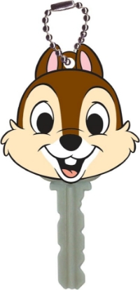 Picture of Disney Chip 2 Inch Brown Soft Touch PVC Key Holder Key Cap