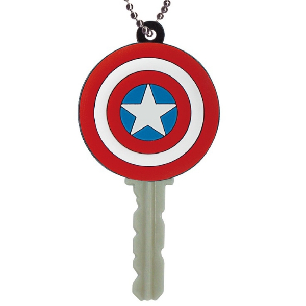Picture of Marvel Captain America Shield Soft Touch PVC Key Holder Key Cover Cap