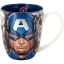 Picture of Marvel Captain America Cartoon Face Blue Illustrated 12 Oz Ceramic Mug