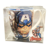Picture of Marvel Captain America Cartoon Face Blue Illustrated 12 Oz Ceramic Mug