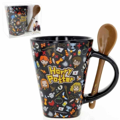 Picture of Harry Potter Kawaii Ceramic Cup With Spoon Black Color