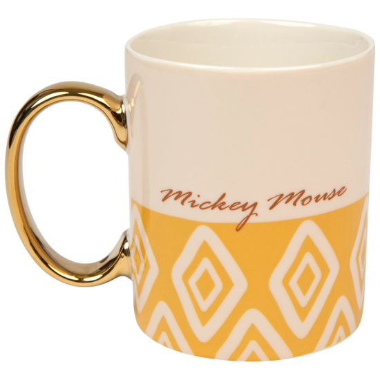 Picture of Disney Mickey Mouse Pattern With Gold Handle 11 Ounce Ceramic Mug