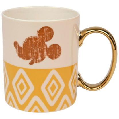 Picture of Disney Mickey Mouse Pattern With Gold Handle 11 Ounce Ceramic Mug