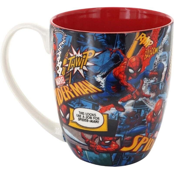Picture of Marvel Spider Man Comics Illustration Action 12 Ounce Ceramic Red Mug