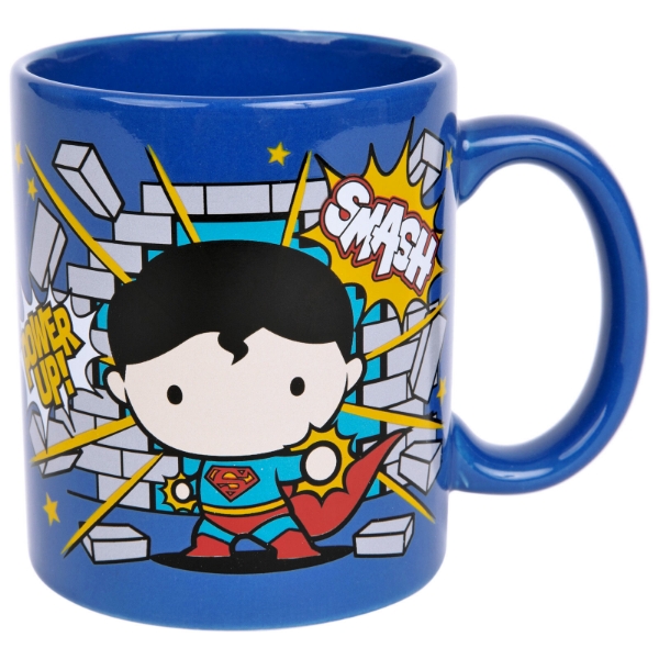 Picture of DC Comics Superman Chibi Character and Symbol 11 Oz Ceramic Mug Blue