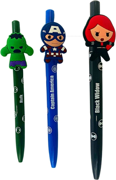 Picture of Marvel Avengers 3 Pack Ballpoint Pens Hulk Captain America Black Widow