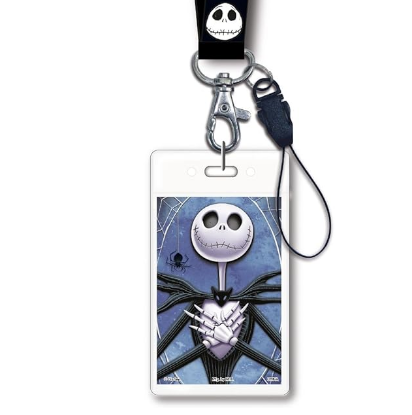 Picture of Nightmare Before Christmas Jack's Angry Face Lanyard With Card Holder Black