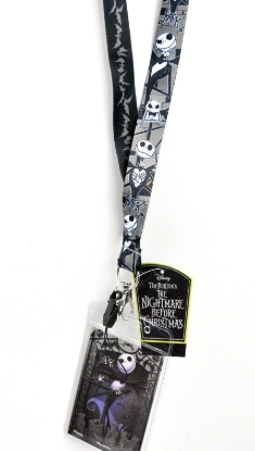 Picture of Nightmare Before Christmas Jack Skellington Lanyard With Card Holder Gray