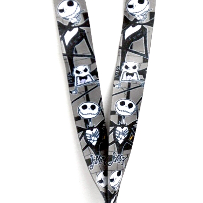 Picture of Nightmare Before Christmas Jack Skellington Lanyard With Card Holder Gray