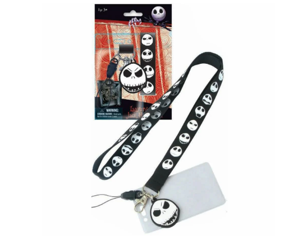 Picture of Nightmare Before Christmas Jack Head Skull Lanyard With Card Holder And Charm