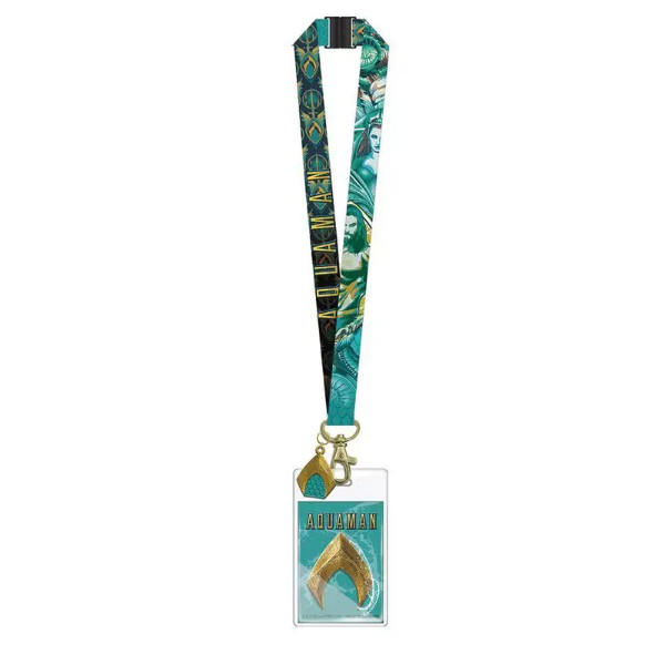 Picture of DC Comics Aquaman Lanyard With Card Holder And PVC Soft Dangle