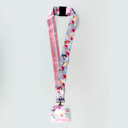 Picture of Disney Princess Pink and Blue Deluxe Lanyard with Card Holder