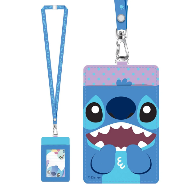Picture of Disney Stitch Smiling Deluxe Lanyard With PU Card Holder