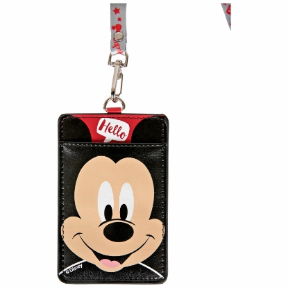 Picture of Disney Mickey Mouse Character Head  Deluxe Lanyard With PU Card Holder