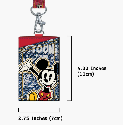 Picture of Disney Mickey Mouse Smiling Deluxe PU Card Holder With Lanyard