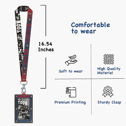 Picture of Disney Mickey Mouse Smiling Deluxe PU Card Holder With Lanyard