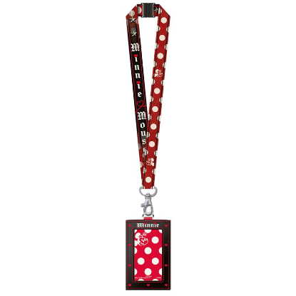 Picture of Disney Minnie Mouse Smiling Deluxe PU Card Holder With Lanyard Red
