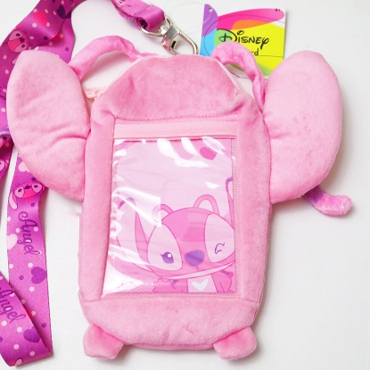 Picture of Disney Stitch Angel Deluxe Lanyard with Pouch Card Holder Pink