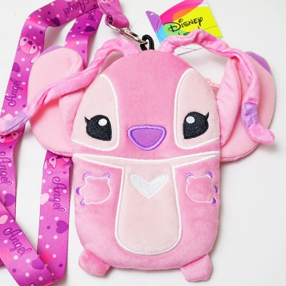 Picture of Disney Stitch Angel Deluxe Lanyard with Pouch Card Holder Pink