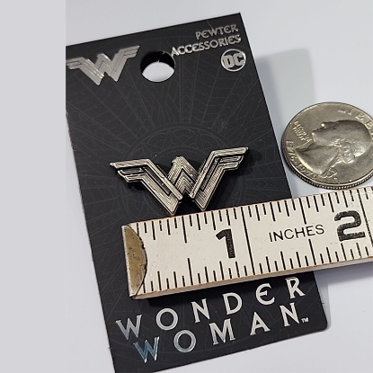Picture of DC Comics Wonder Woman Logo Pewter Lapel Pin Silver Color