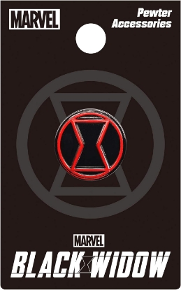 Picture of Marvel Black Widow Color Logo Pewter Lapel Pin